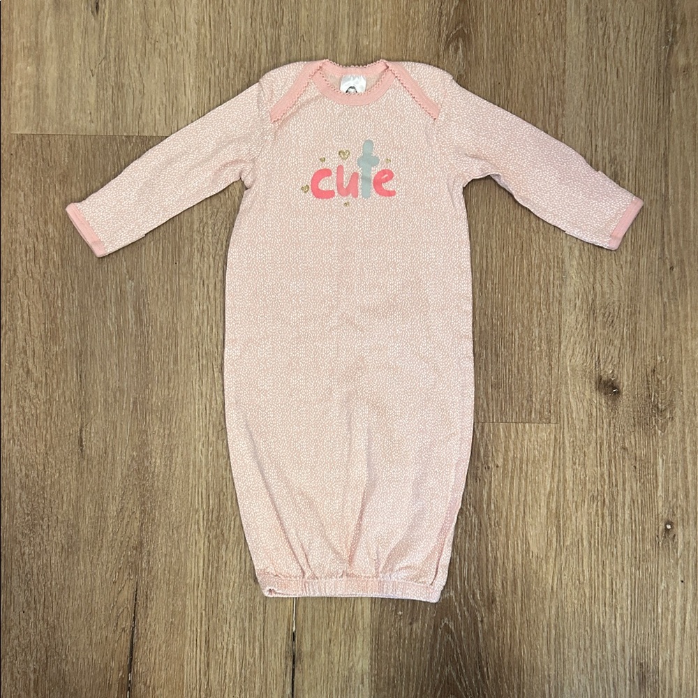 Gerber Pink Baby Sleep Gown with Heart Print